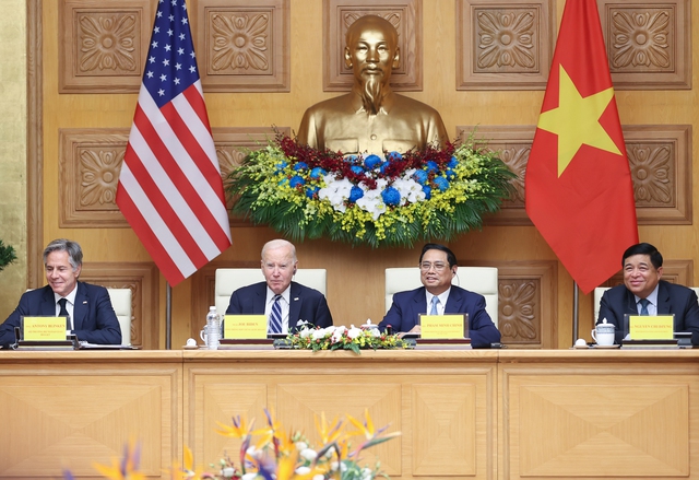 Thủ tướng Phạm Minh Chính và Tổng thống Hoa Kỳ Joe Biden thống nhất đưa công nghệ, đổi mới sáng tạo và đầu tư thực sự trở thành trụ cột mới của quan hệ Đối tác chiến lược toàn diện Việt Nam - Hoa Kỳ.
